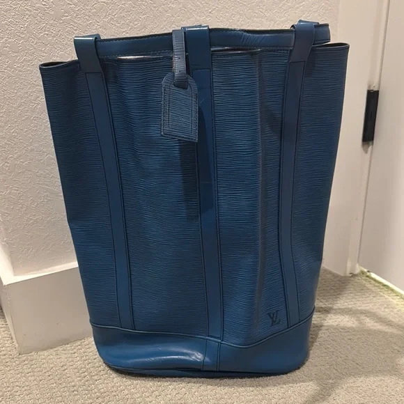 Louis Vuitton blue Epi randonnee bag - Picture 1 of 9
